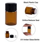 12 Pack 2ml Mini Amber Glass Bottles