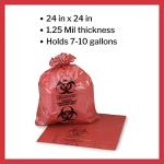 McKesson Biohazard Waste Bags, Red, 250 Count