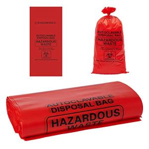Red Biohazard Disposal Bags - 2-4 Gallon (100 Pcs)