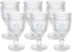 6 Pack Vintage Goblet Glasses - 10 oz