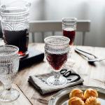 6 Pack Vintage Goblet Glasses - 10 oz