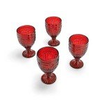 Red Ornate Goblets - Set of 4 Glassware
