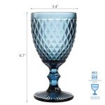 ZOOFOX 10 oz Colored Glass Goblet Set of 6