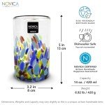 Multicolor Hand Blown Glass Water Glasses Set