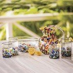 Multicolor Hand Blown Glass Water Glasses Set