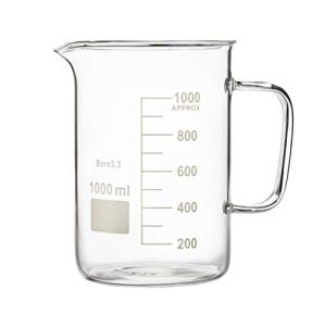 Glass Beaker Mug with Handle and Pour Spout