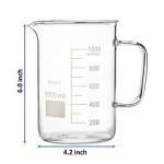 Glass Beaker Mug with Handle and Pour Spout