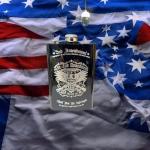 Black 8oz Flask - 2nd Amendment Design