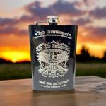 Black 8oz Flask - 2nd Amendment Design