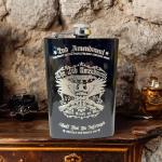 Black 8oz Flask - 2nd Amendment Design