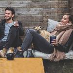 Navy Blue 8oz Stainless Steel Flask with Cups