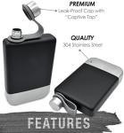 Stainless Steel Leakproof Hip Flask - 8oz