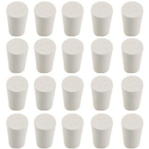 20 Pcs White Solid Rubber Lab Stoppers