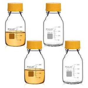 ULAB 250ml Round Borosilicate Storage Bottles, 4-Pack
