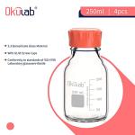 Okulab 250ml Round Borosilicate Glass Storage Bottles