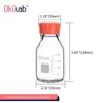 Okulab 250ml Round Borosilicate Glass Storage Bottles