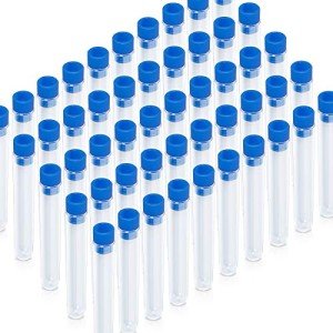 Teenitor 50 Pack Clear Test Tubes with Caps