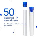 Teenitor 50 Pack Clear Test Tubes with Caps