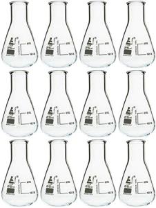 EISCO 12-Pack 25mL Borosilicate Erlenmeyer Flasks