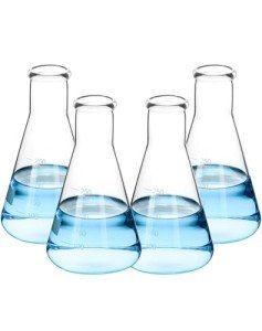 QWORK 4-Pack 250ML Borosilicate Erlenmeyer Flasks