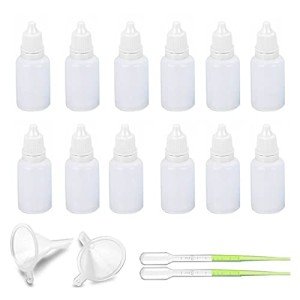 12PCS 20ML White Squeezable Dropper Bottles