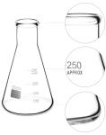 QWORK 4-Pack 250ML Borosilicate Erlenmeyer Flasks