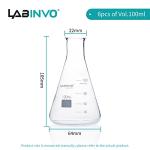 100ML Glass Erlenmeyer Flask Set - 6 Pack