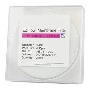 EZFlow PTFE Membrane Filters, 0.45um, 90mm, 25 Pack