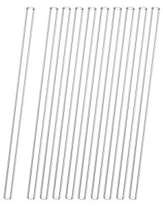 QWORK 12-Inch Borosilicate Glass Tubes - Set of 10