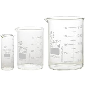 SCIENT Glass Beaker Set: 50ml, 100ml, 250ml