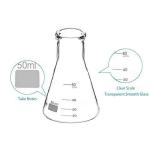 StonyLab 50ml Heavy Wall Glass Erlenmeyer Flasks