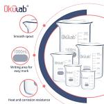 Okulab Graduated Glass Beaker Set, 50-1000ml