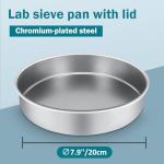 Chromium-Plated Steel Lab Sieve Pan with Lid