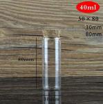 Set of 10 Clear Borosilicate Glass Test Tubes