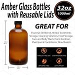 32 oz Amber Glass Boston Round Bottles - 2 Pack