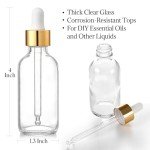 4 Pcs Glass Dropper Bottles with Funnel & Labels