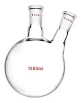 QWORK 1000ml 2-Neck Round Bottom Glass Flask