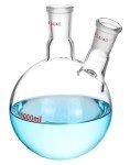 QWORK 1000ml 2-Neck Round Bottom Glass Flask