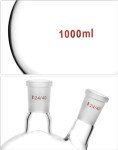 QWORK 1000ml 2-Neck Round Bottom Glass Flask