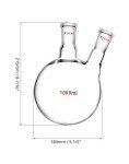 QWORK 1000ml 2-Neck Round Bottom Glass Flask