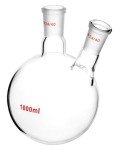 QWORK 1000ml 2-Neck Round Bottom Glass Flask