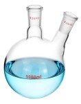 QWORK 1000ml 2-Neck Round Bottom Glass Flask