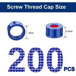 200PCS 9mm Blue Autosampler Vial Caps Set