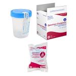 Sterile Specimen Cups with Lids & Labels, 100 Pack