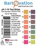 pH 1-14 Test Strips - 100 Count Vial