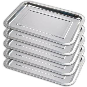 5 Pack Stainless Steel Dental Lab Trays - 13.5" x 10