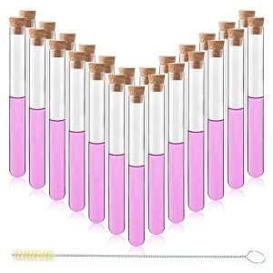 50-Pack 20ml Glass Test Tubes with Stoppers