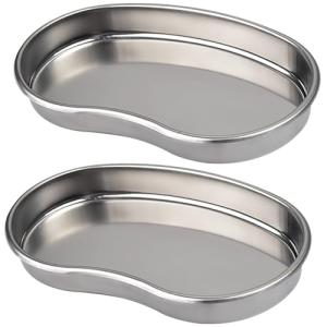 2-Pack Stainless Steel Kidney Trays for Versatile Use