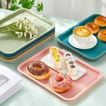 24 Pcs Colorful Plastic Serving Trays Set