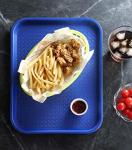 Blue Plastic Fast Food Tray Set, 10x14 Inch